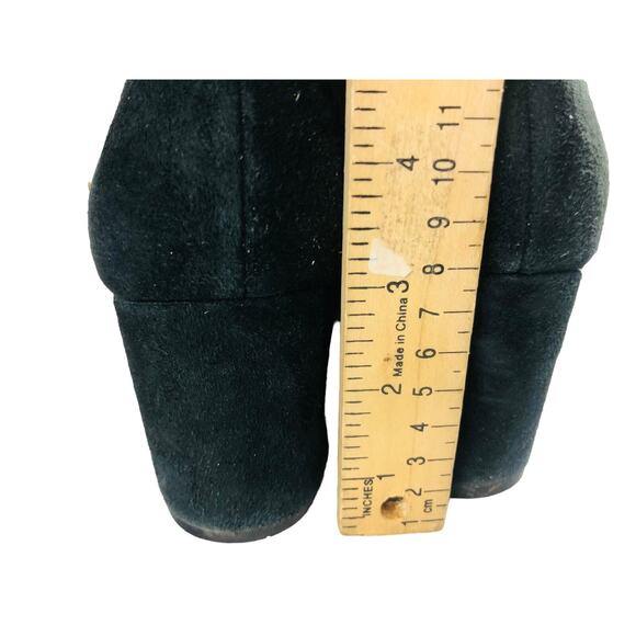 Michael Kors Womens Dawson Bootie Heeled Black Suede Leather Zip Boots 9.5 - Picture 6 of 10